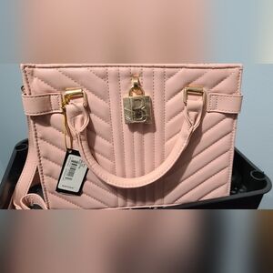 Badgley Mischka Pink Quilted Satchel